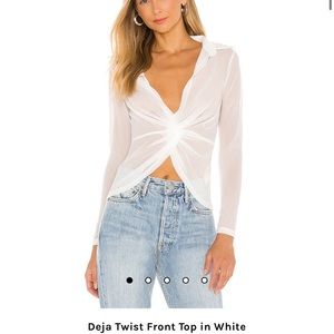 Superdown Deja Twist Front Top in White